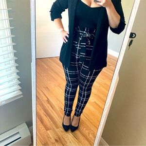 Tall Plaid Paper Bag Waist Pants (M)